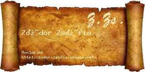 Zádor Zsófia névjegykártya