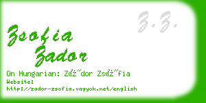 zsofia zador business card